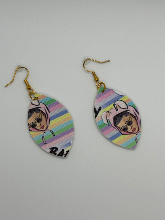 Bad Bunny Faux Leather Earrings