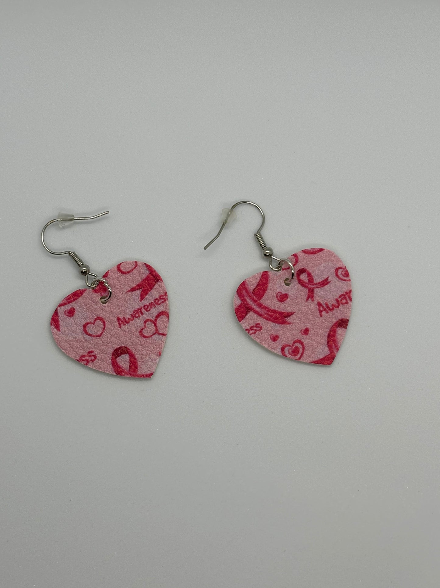 Heart Breast Cancer Earrings