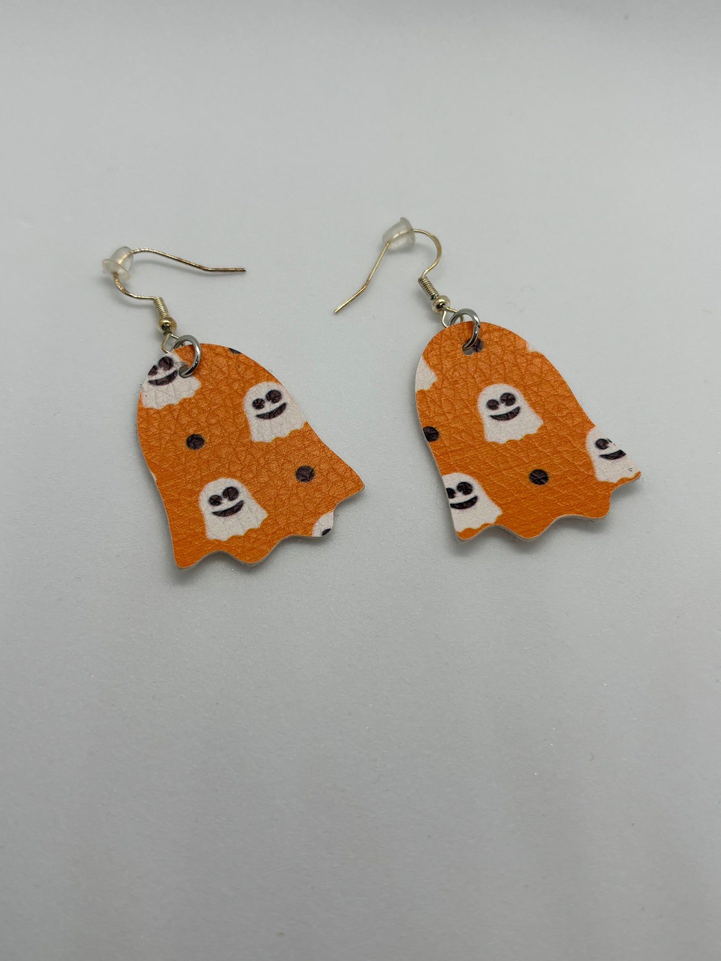 Halloween Faux Leather Ghost Shaped Earrings