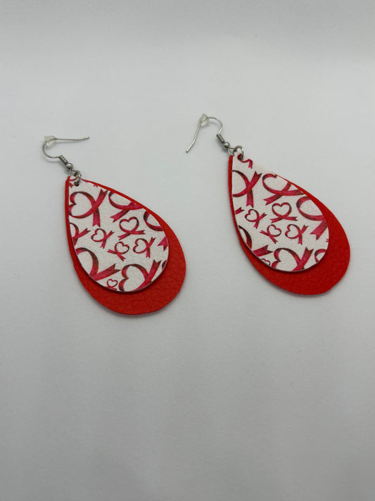 Tear drop Faux Leather Earrings