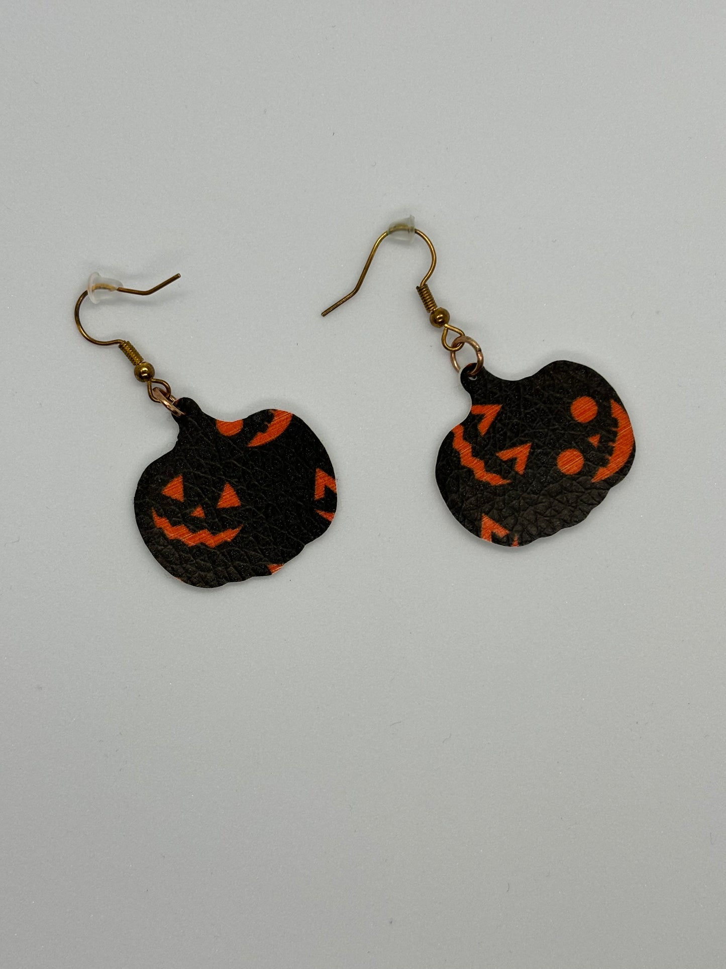 Pumpkin Shaped Faux Leather Earrings